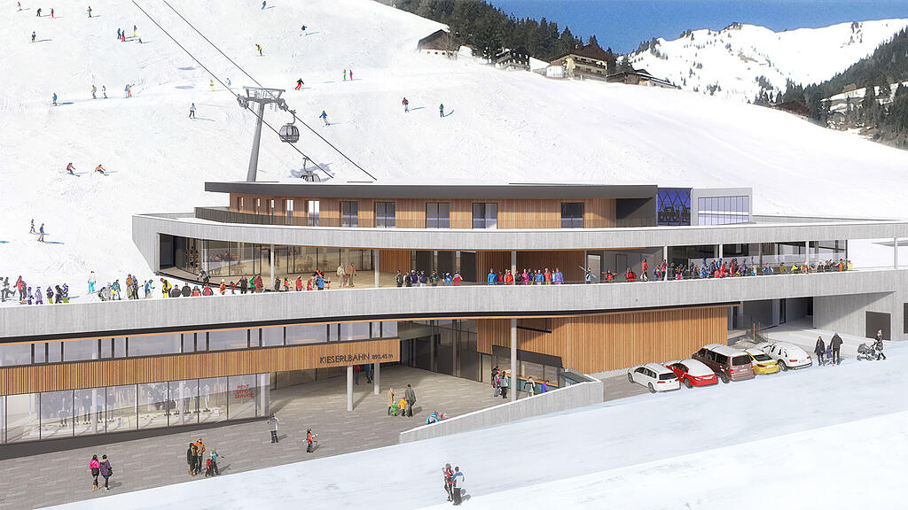 Neue Kabinenbahn und Bergstation Kieserl