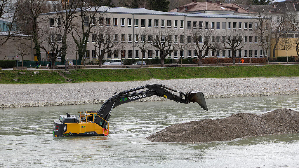 Baggerarbeiten Salzach