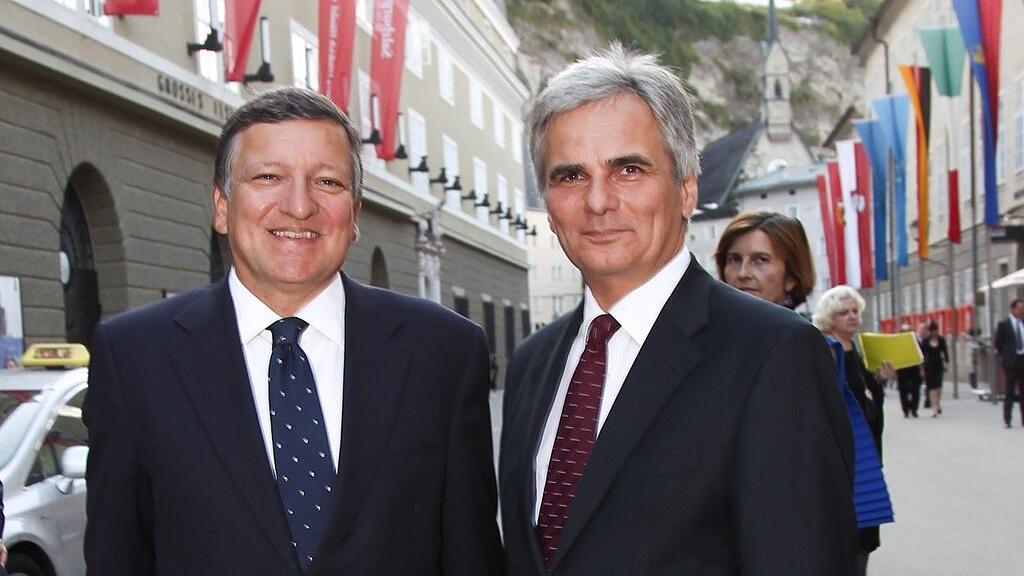 José Manuel Barroso gemeinsam mit Bundeskanzler Werner Faymann.