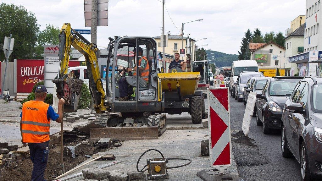 Baustellenchaos in der Voglweiderstraße