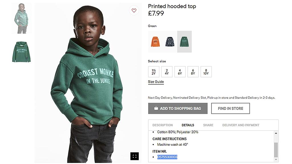 Mit dieser Darstellung hat sich H&M Kritik eingehandelt.