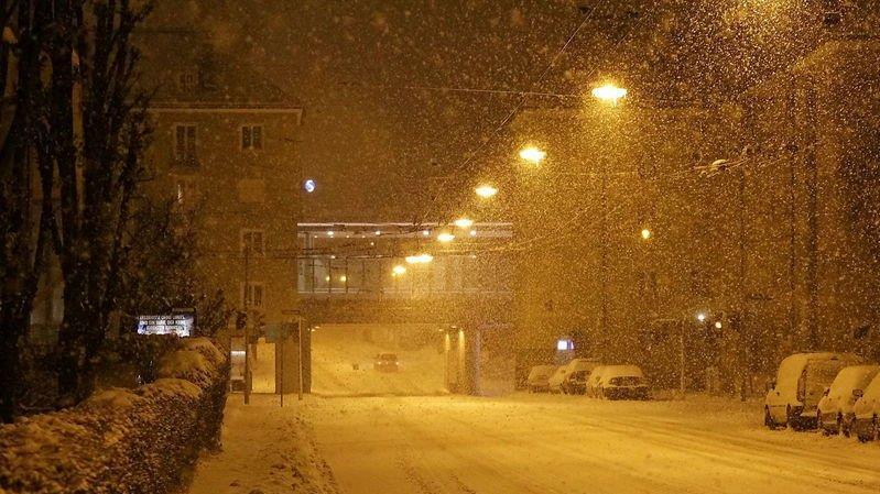Schneechaos in der Stadt Salzburg