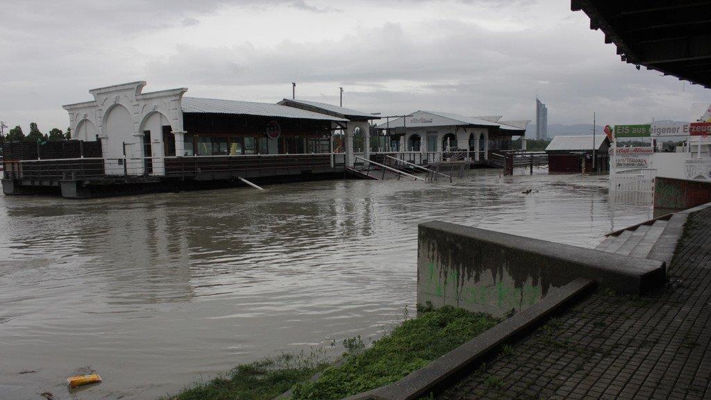 Hochwasser in Wien (Copa Cagrana)