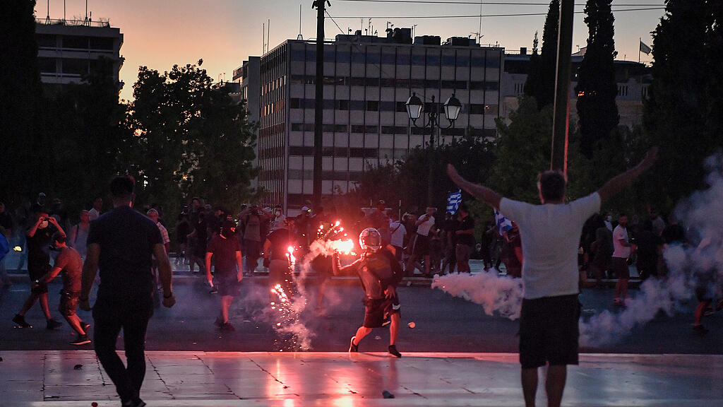 Demo Impfgegner Corona Griechenland