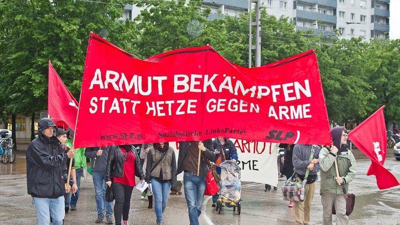 Bettler-Protestmarsch in Salzburg