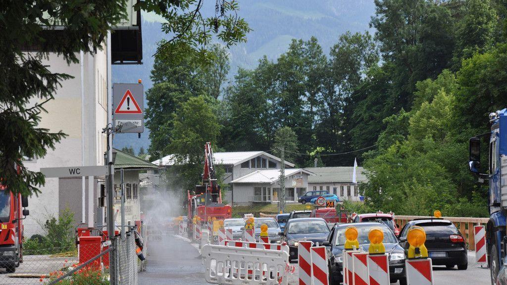 Großbaustelle auf B20 in Bischofswiesen
