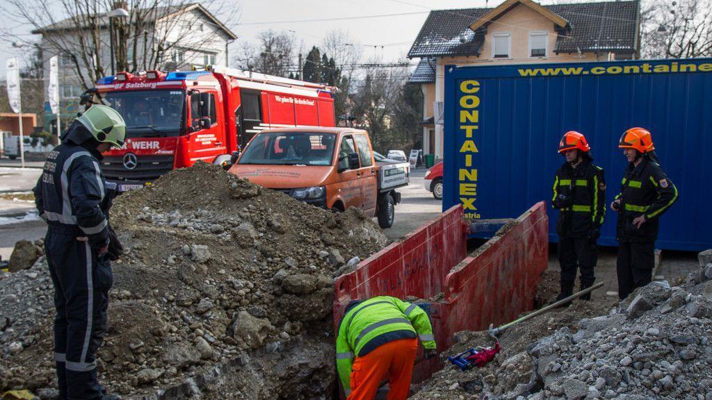 Gasleitung in Maxglan aufgerissen