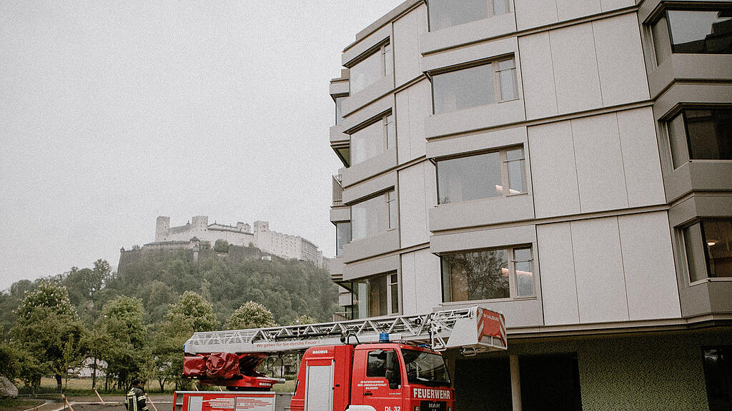 Feuerwehrübung im neuen Seniorenwohnhaus Nonntal