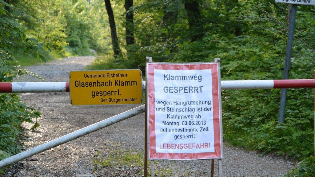 Hochwasser-Schäden in der Glasenbachklamm