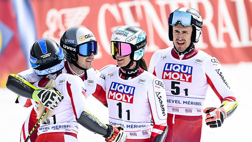 Das ÖSV-Team jubelte nur vor dem Finale gegen die Schweiz