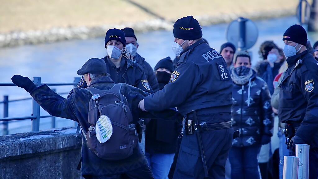 Corona-Demonstration in der Stadt Salzburg