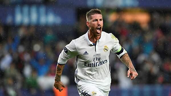 Real-Verteidiger Sergio Ramos feiert seinen Treffer