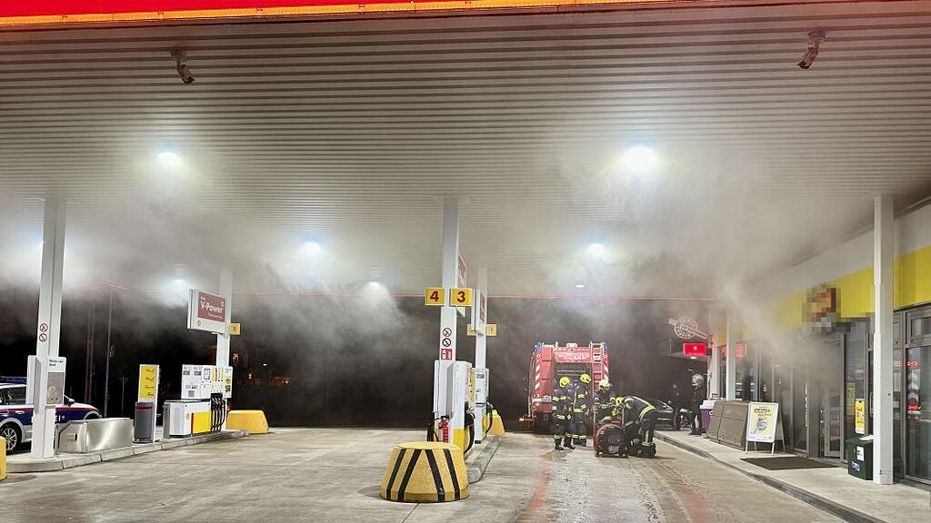 vermeintlicher Tankstellen-Brand in Tiefgraben