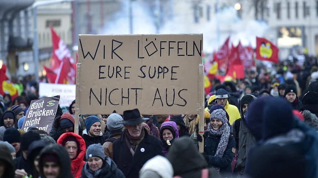 ​Demonstration gegen die ÖVP/FPÖ-Bundesregierung in Wien