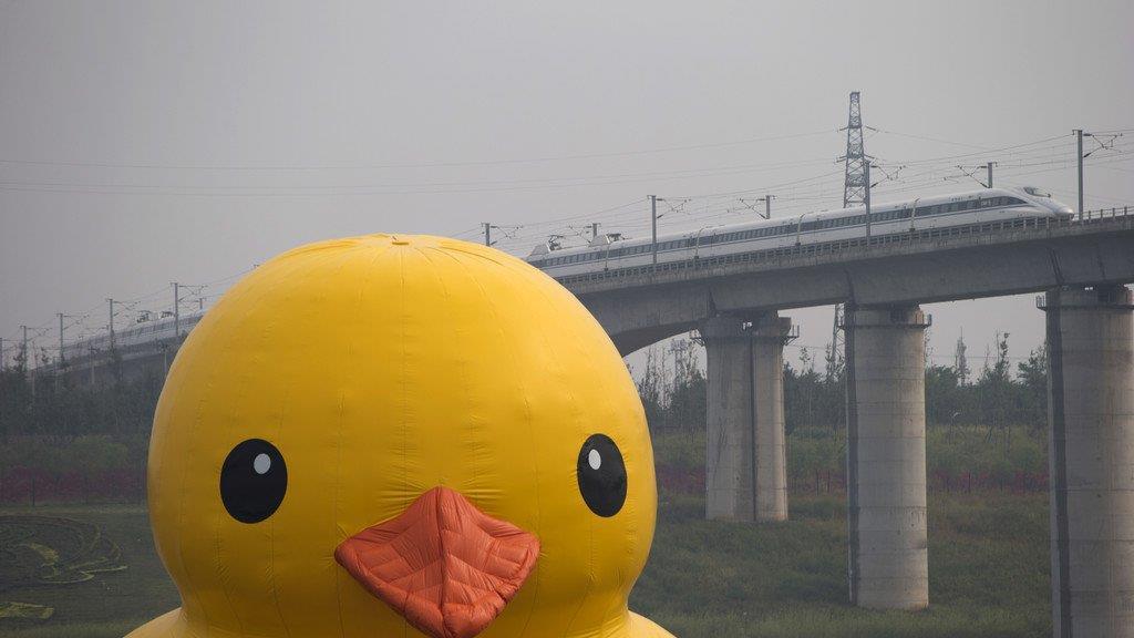Riesen-Gummiente in China
