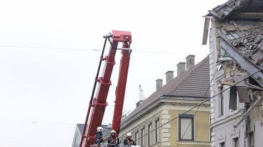 Heftige Explosion: Hauseinsturz in Wien-Fünfhaus