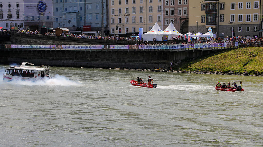 Stadtfest Samstag, Einsatzübung auf der Salzach