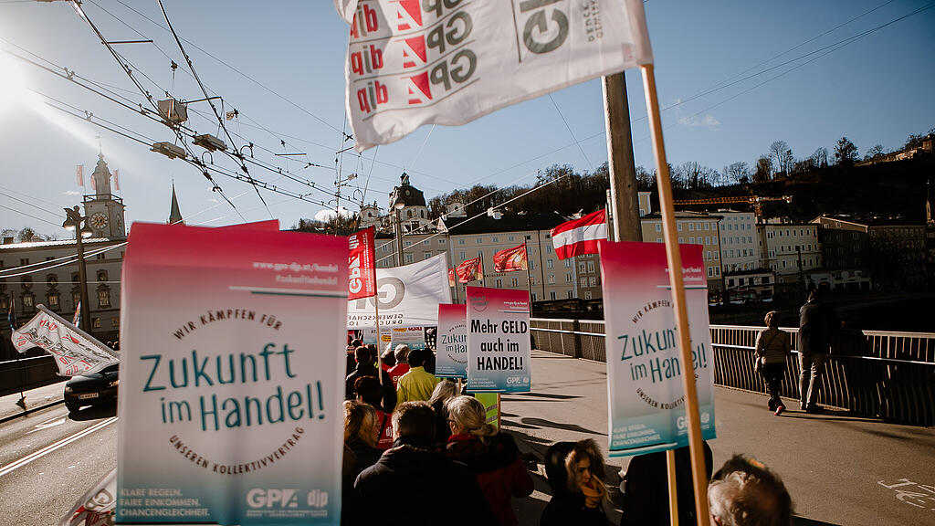 Protestkundgebung GPA-djp Salzburg