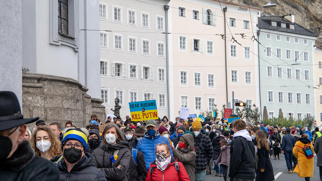 Demo für Ukraine in Salzburg