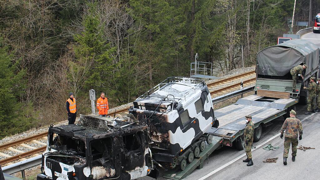 Brand Militärfahrzeug Bischofswiesen