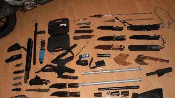 Das vorgefundene Waffenarsenal