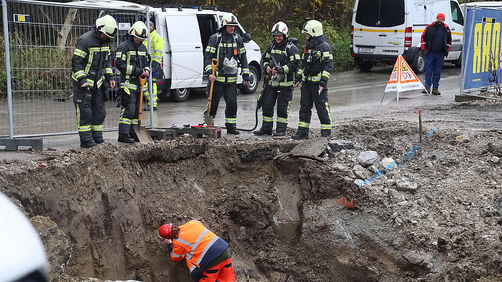Gasleitung bei Baggerarbeiten abgerissen