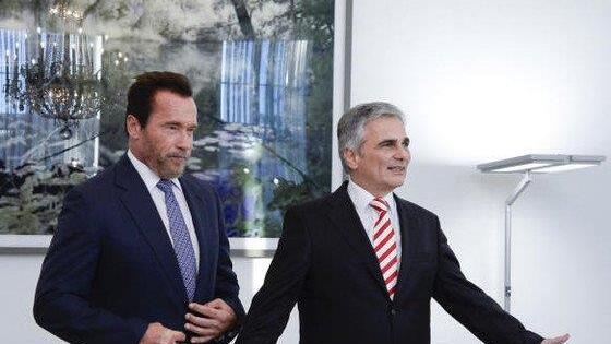 Faymann empfing Arnold Schwarzenegger im Kanzleramt