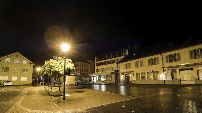 Der Postplatz in Flums in der Schweiz.
