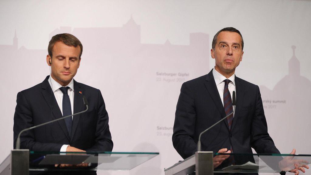 Pressetermin mit Macron und Kern