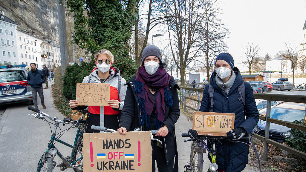 Demo für Ukraine in Salzburg
