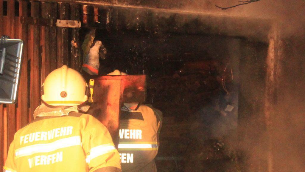 Holzlager in Brand