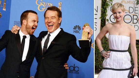 Die "Breaking Bad"-Darsteller Aaron Paul und Bryan Cranston und Schauspielerin Jennifer Lawrence gehörten zu den großen Gewinnern.