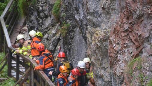 Großübung in der Lammerklamm
