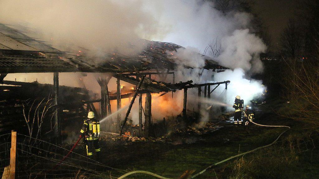 Brand in Bauhof in Piding