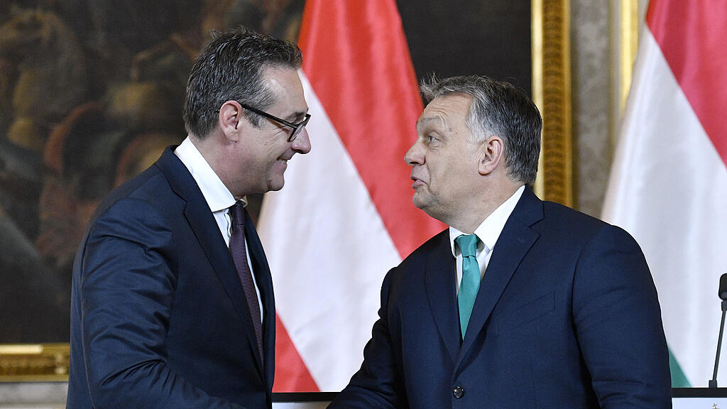 Verstehen sich gut: Ungarn Premierminister Orban (re.) und Vizekanzler Strache.