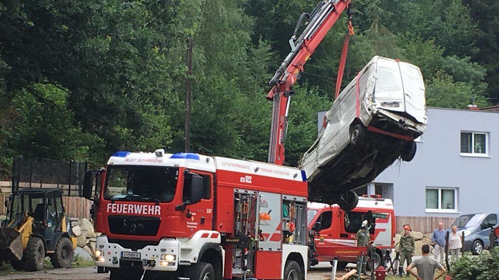 Aufräumarbeiten in Schärding und Umgebung nach Unwetter