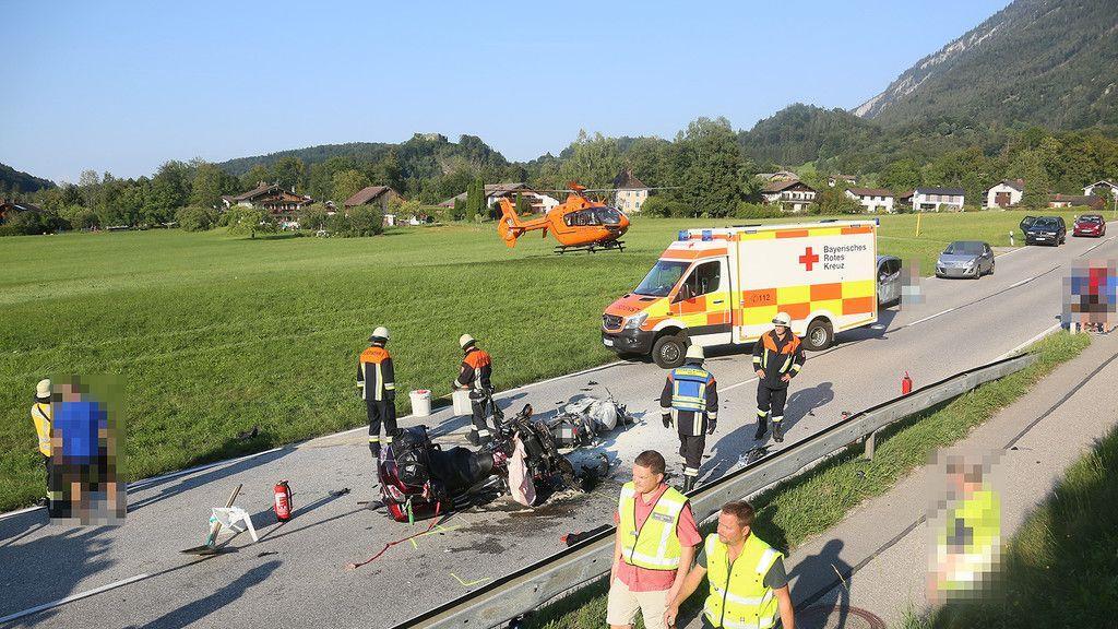 Schwerer Motorradunfall auf der B20
