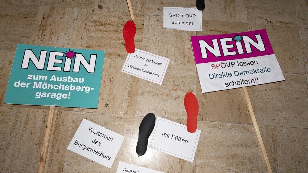 Mönchsberggarage: Demo vor Rathaus
