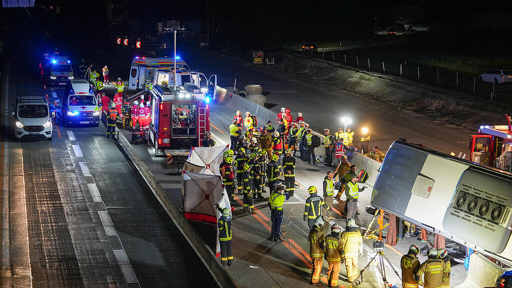 Busunfall auf A1 bei Thalgau