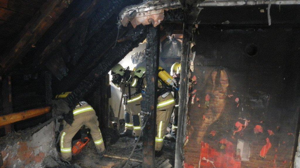 Dachstuhl in Vollbrand
