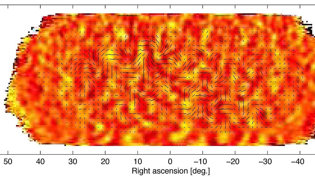 Temperaturschwankungen und kosmische Hintergrundstrahlung: Forscher sollen den ersten Beleg für das blitzartige Ausdehnen des Alls gefunden haben.