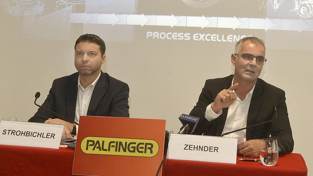 Palfinger AG Vorstand Felix Strohbichler und Martin Zehnder (r.).