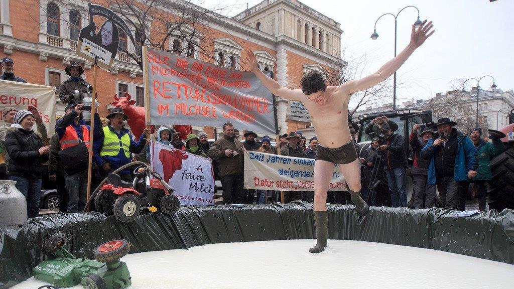 Ende der Milchquote: Aktionstag in Wien