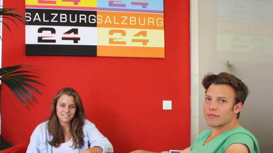 Giovanna und Mario zu Besuch in der SALZBURG24-Redaktion.