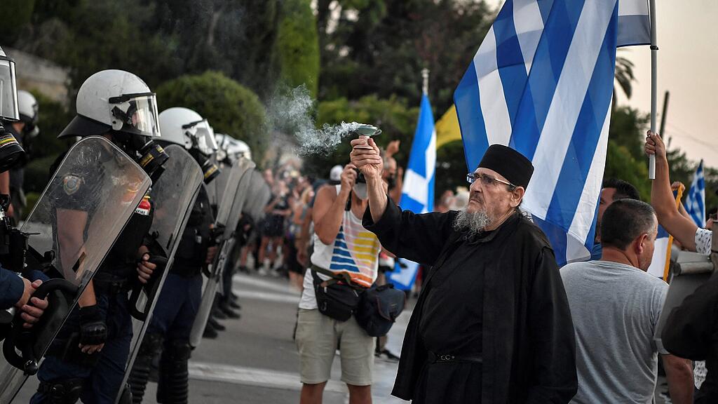 Demo Impfgegner Corona Griechenland