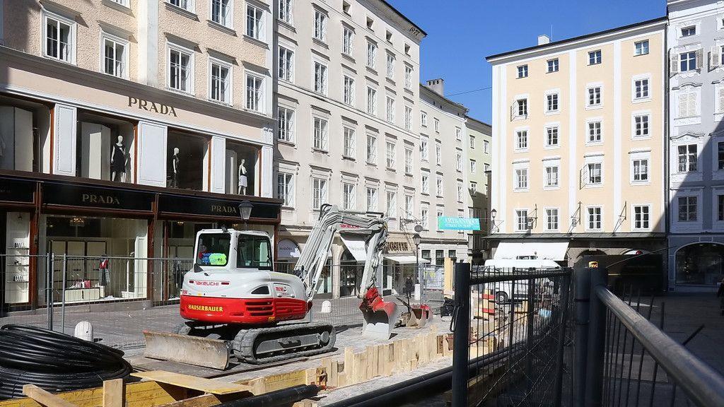 Bauarbeiten in der Getreidegasse