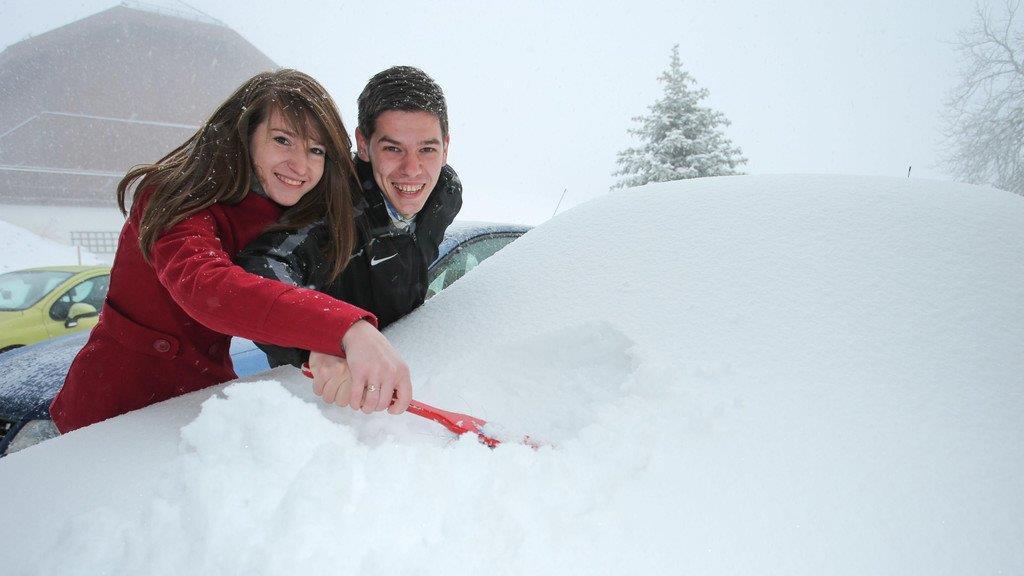 Reichlich Schnee vor Ostern in Salzburg