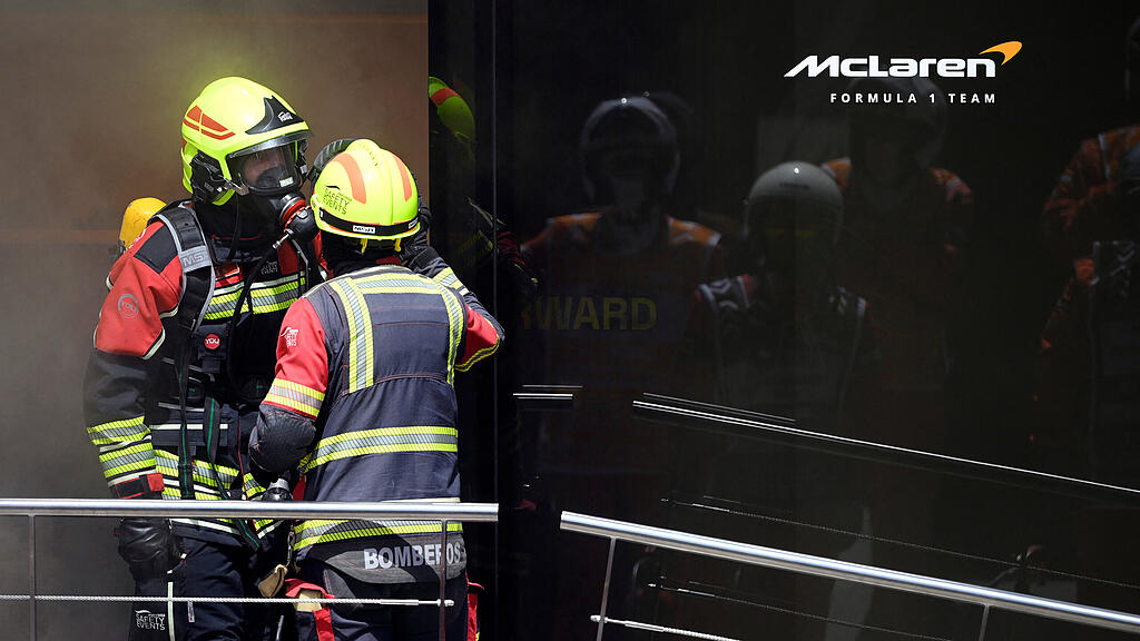 Brand im McLaren-Fahrlager in Barcelona