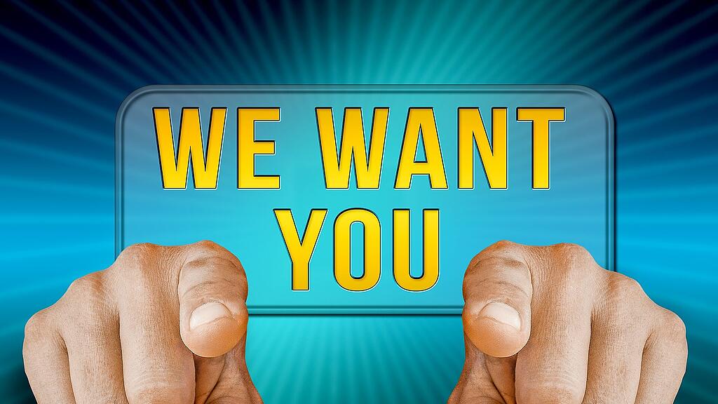 We want you, Job, Suche