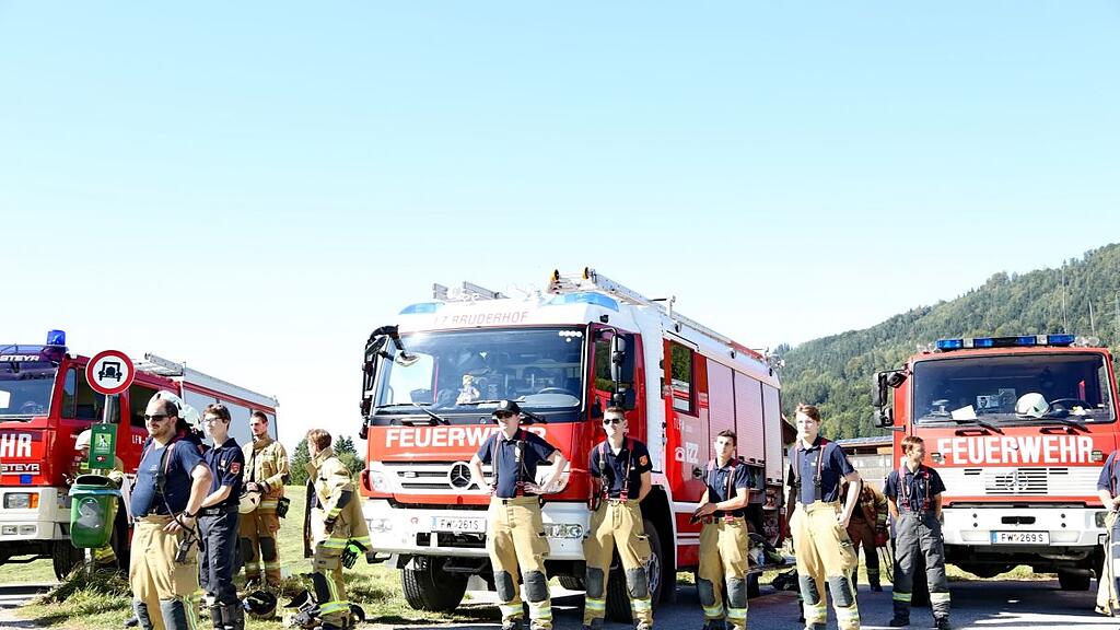 Waldbrand-Übung in Koppl und am Nockstein